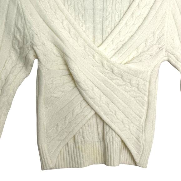 Cloud Ten Cable Fisherman Criss Cross Sweater Sz Sm Y2K Cropped Style - Picture 5 of 7